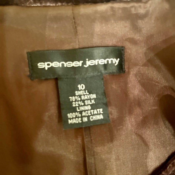 Spenser Jeremy Brown Velvet Jacket, Size 10 Women’s - Picture 4 of 6
